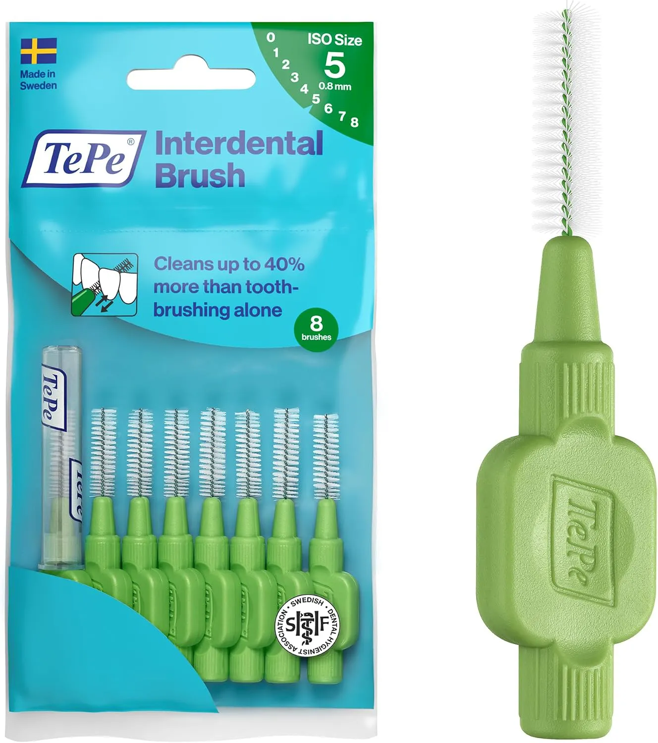 TePe Interdentalbürste, Original, Grün, 0,8 Mm/ISO-Größe 5, 8 Stk.